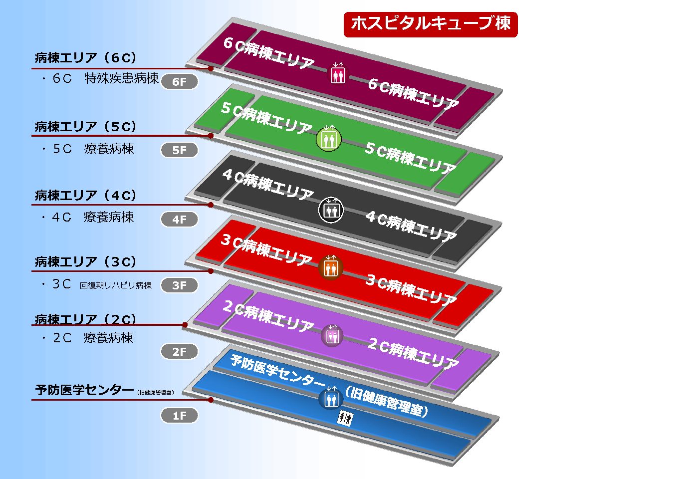 フロアマップ（ホスピタルキューブ棟）